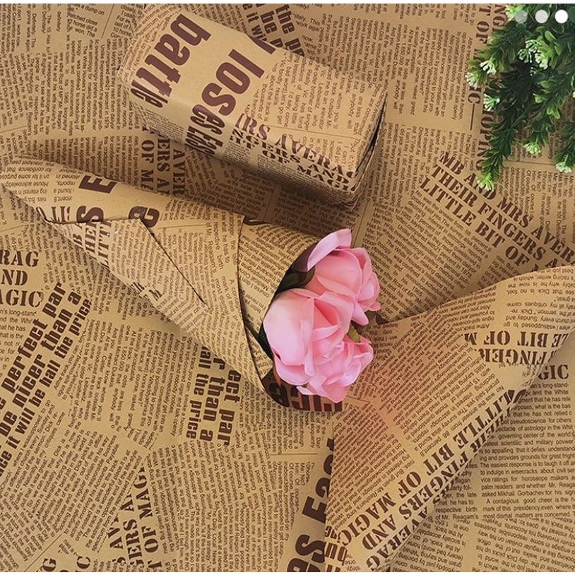 50x70cm Gift Wrapping Paper Roll Vintage Newspaper Double Sided Wrap Decor Art Kraft For Christmas Party(1346L) - Image 3