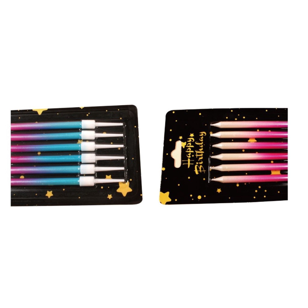 Creative Cake Candles Birthday Cake Decoration Gradient Ramp Cakes Topper Party Starry Sky Seamaid 3色渐变生日蜡烛(2069L) - Image 7