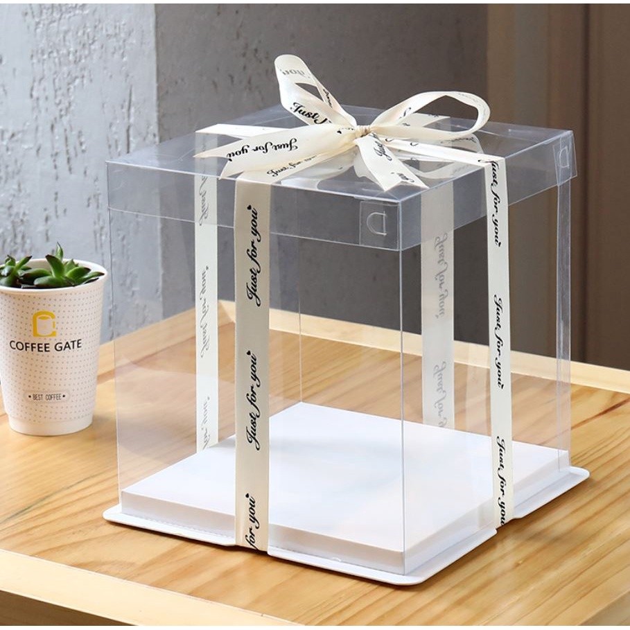 Creative Transparent Cake Boxes packaging Box Valentine Rose Bear Flower Cake Gift Box High-end Flip Cake Packing(907L) - Image 7