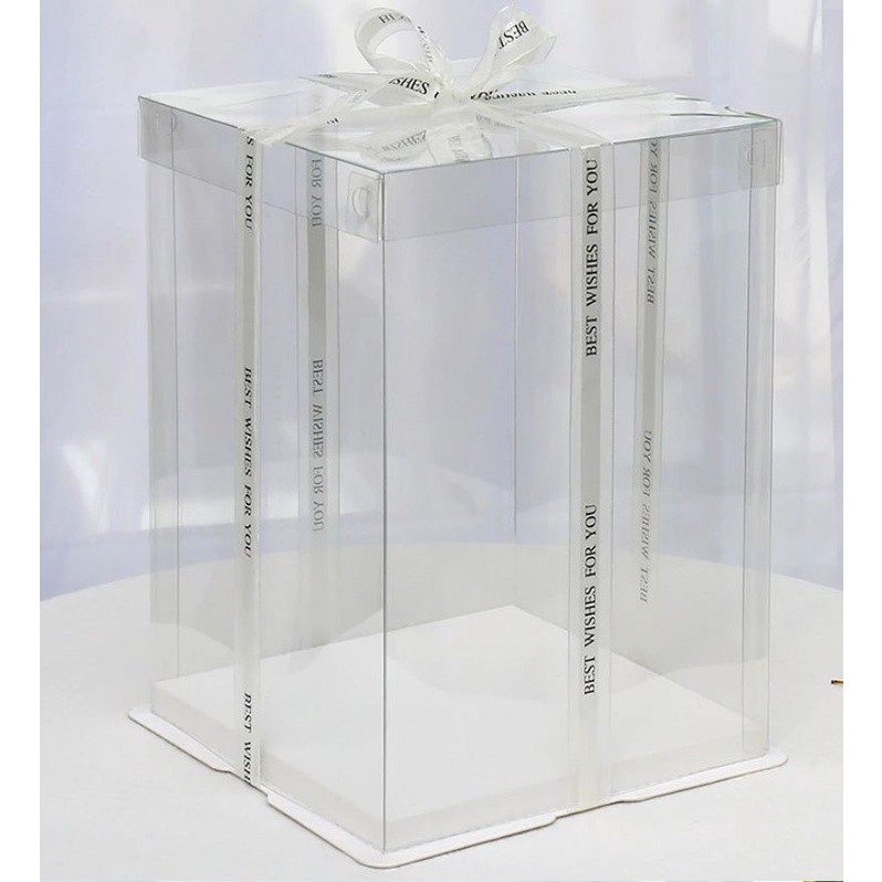 Creative Transparent Cake Boxes packaging Box Valentine Rose Bear Flower Cake Gift Box High-end Flip Cake Packing(907L) - Image 13