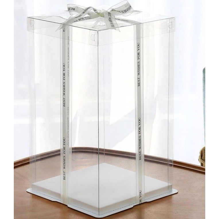 Creative Transparent Cake Boxes packaging Box Valentine Rose Bear Flower Cake Gift Box High-end Flip Cake Packing(907L) - Image 11