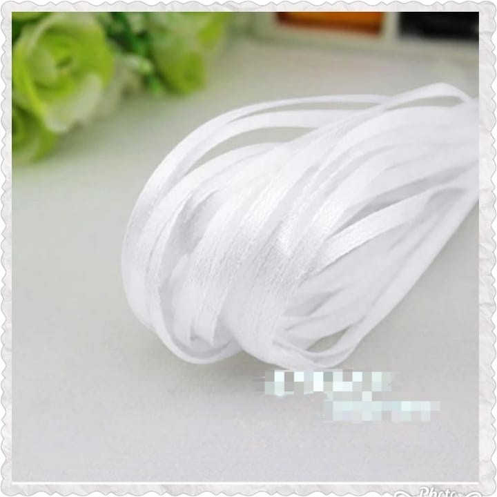 3yard 6mm White Single Face Satin Ribbon Wholesale Gift Wrapping Christmas ribbons(1558L) - Image 2