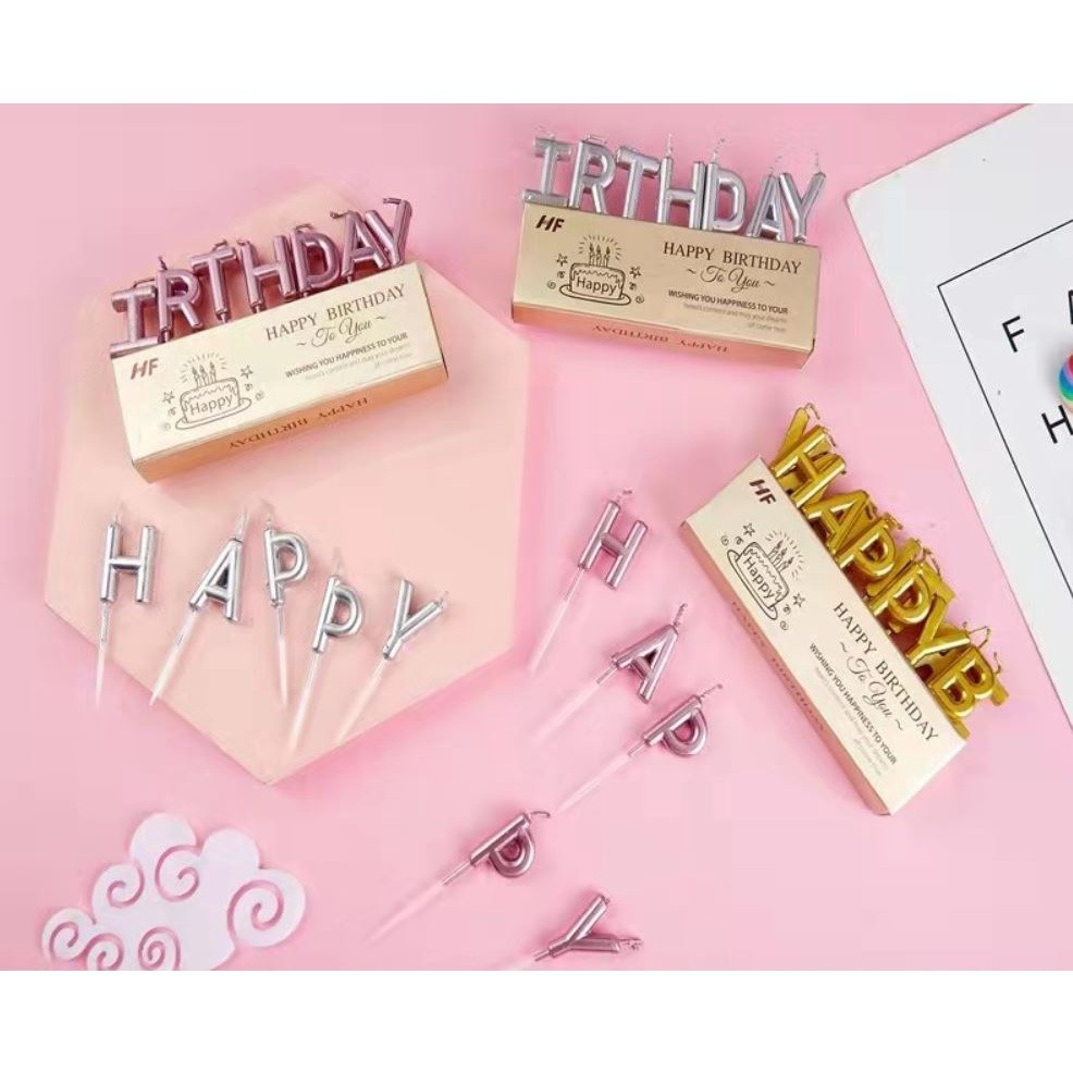Happy Birthday Letter Cake Birthday Party Festival Supplies Lovely Birthday Candles for Kitchen Baking Gift(356L) - Image 4