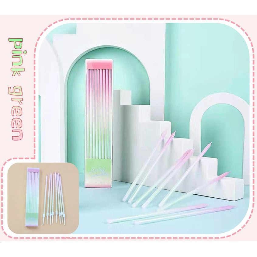 Creative Cake Candles Birthday Cake Decoration Gradient Ramp Cakes Topper Party Starry Sky Seamaid 3色渐变生日蜡烛(2069L) - Image 3