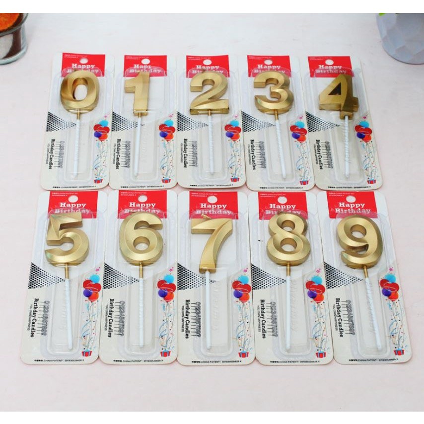 New 0 1 2 3 4 5 6 7 8 9 Cake Topper Kids Girls Boys Baby Party Supplies Decoration Colorful Birthda 数字蜡烛0-9金色钻石(2068L) - Image 7