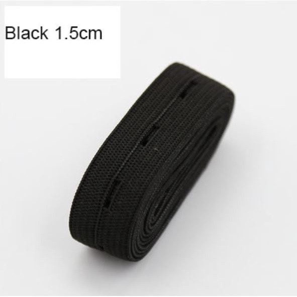 15/20/25/30mm Button Hole Ribbon Elastic Band Trim Buttonhole Pants Waist Adjustable Fabric DIY Sewing 纽扣可调节松紧带(2075L) - Image 13