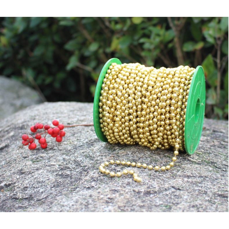 1yard 5mm Christmas Bead Chain Pendant Christmas Tree Decoration Pearl Beads Chain Ornament Christmas Decorations(987L) - Image 2