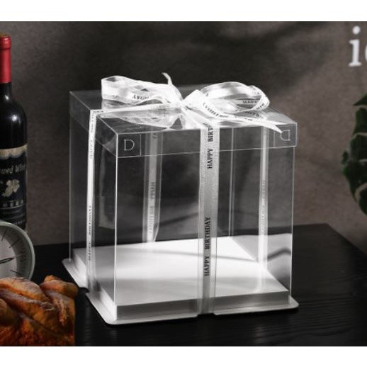 Creative Transparent Cake Boxes packaging Box Valentine Rose Bear Flower Cake Gift Box High-end Flip Cake Packing(907L) - Image 19