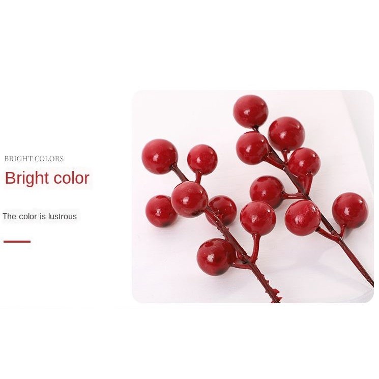 Simulation Christmas red fruit fork Acacia bean fortune fruit small red fruit Christmas gift accessories 红果圣诞果仿真浆(1179L) - Image 4