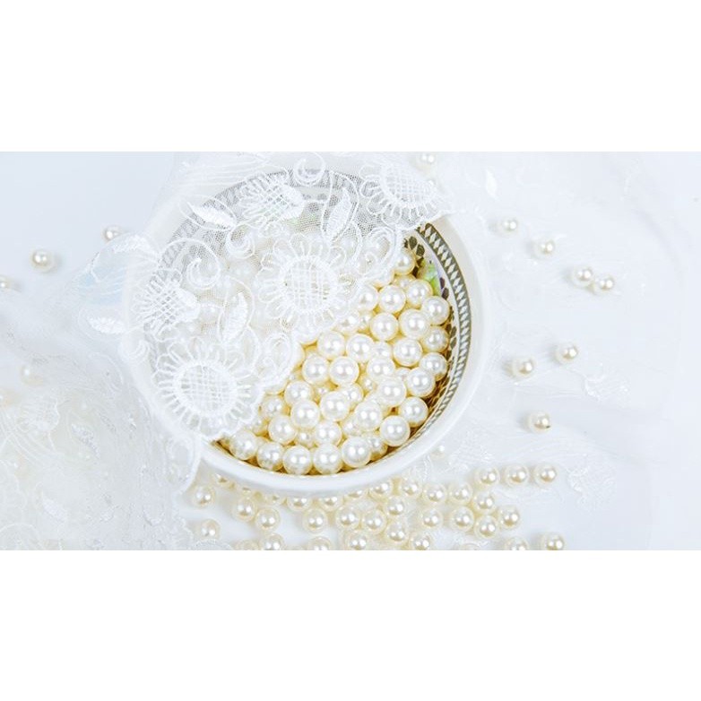 3/4/5/6/8/10/12/14/16mm Hole Ivory Round Imitation Plastic Pearl Spacer Loose Beads For Jewelry Access 直孔仿珍(1201L) - Image 3