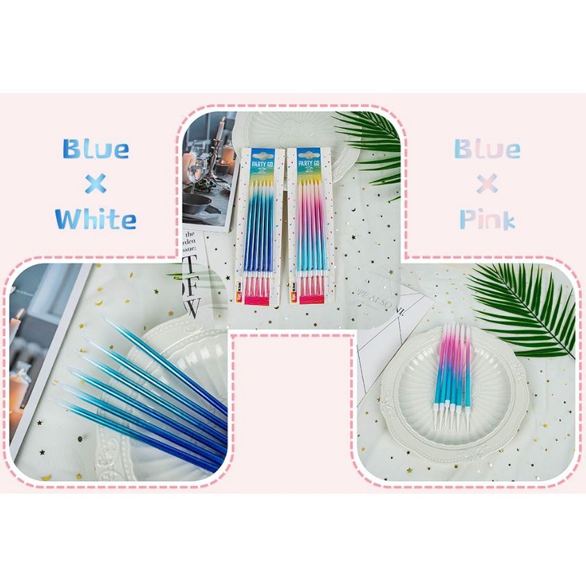 Creative Cake Candles Birthday Cake Decoration Gradient Ramp Cakes Topper Party Starry Sky Seamaid 3色渐变生日蜡烛(2069L) - Image 4