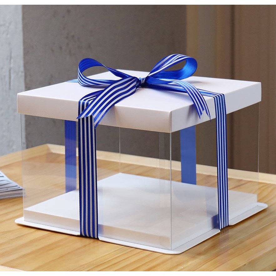 4/6/8/10/12inch White Paperboard Transparent cake box pvc flower packaging cake containers cake boxes(909L) - Image 20