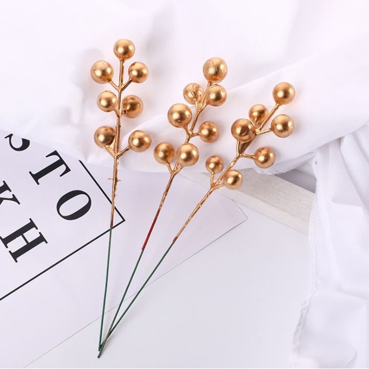 Simulation Christmas red fruit fork Acacia bean fortune fruit small red fruit Christmas gift accessories 红果圣诞果仿真浆(1179L) - Image 7