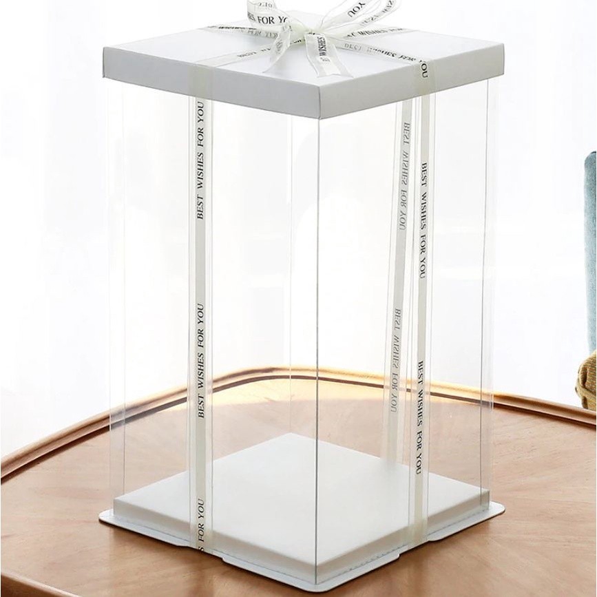 4/6/8/10/12inch White Paperboard Transparent cake box pvc flower packaging cake containers cake boxes(909L) - Image 13