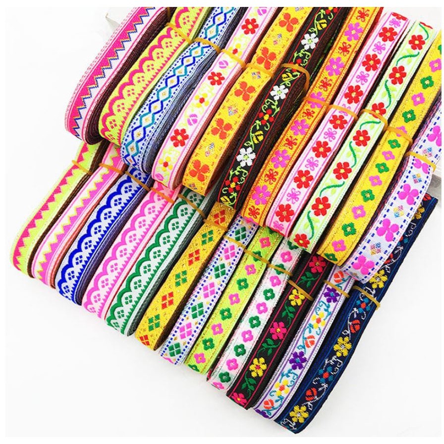 1yard Multicolor Braided Lace Trim Ribbon for Home Party Decoration DIY Clothes Sewing Accessories Lace 民族民族花边 (2077L)