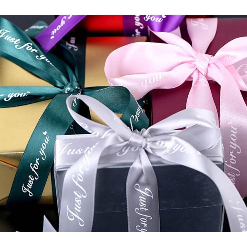 25MM 45M Just For You Printed Polyester Ribbon for Wedding Christmas Party Decorations DIY Bow Craft Ribbons (901L) - Image 4