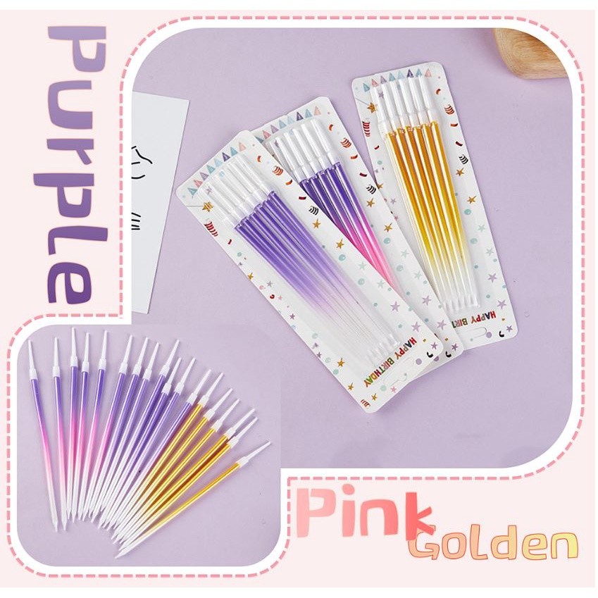 Creative Cake Candles Birthday Cake Decoration Gradient Ramp Cakes Topper Party Starry Sky Seamaid 3色渐变生日蜡烛(2069L) - Image 2