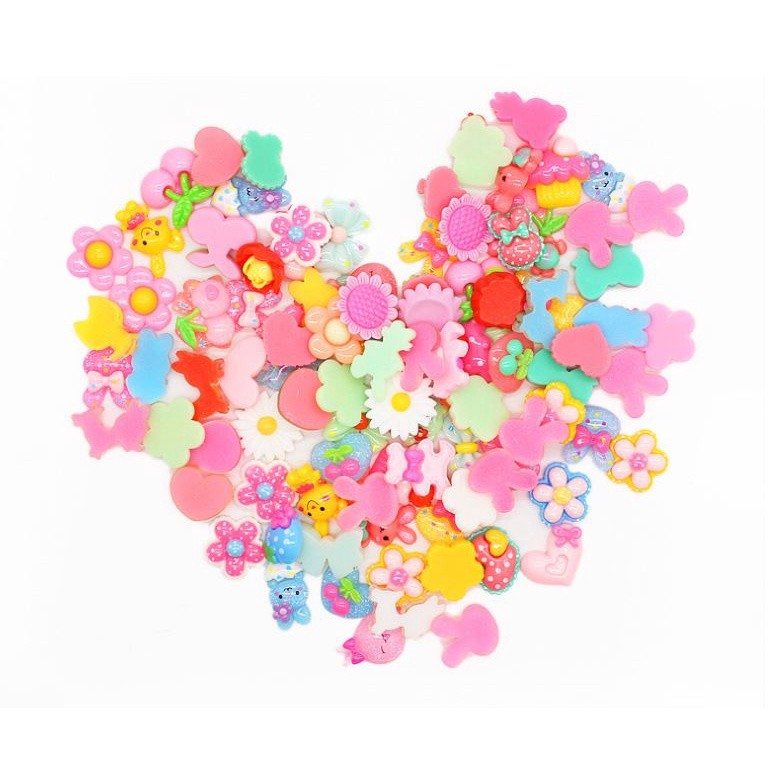 10pcs/lot Kawaii Cartoon Flatback Resin Cabochons Embellishments Flat Resins of Characters Fit Phone Deco Parts (1198L) - Image 2