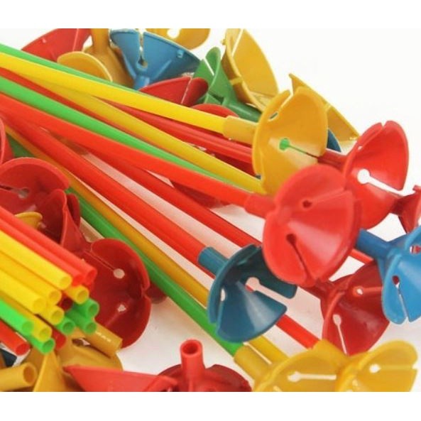 10pcs/pack 27cm Balloons Holder Sticks with Cup Latex Balloon colorful stick PVC Rods Party Supplies(410L)