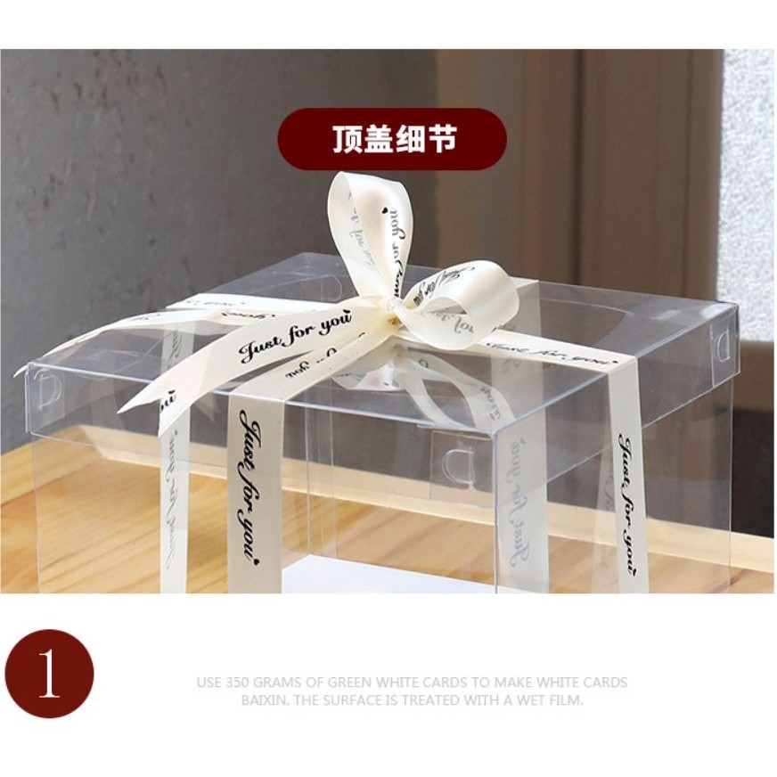 Creative Transparent Cake Boxes packaging Box Valentine Rose Bear Flower Cake Gift Box High-end Flip Cake Packing(907L) - Image 2