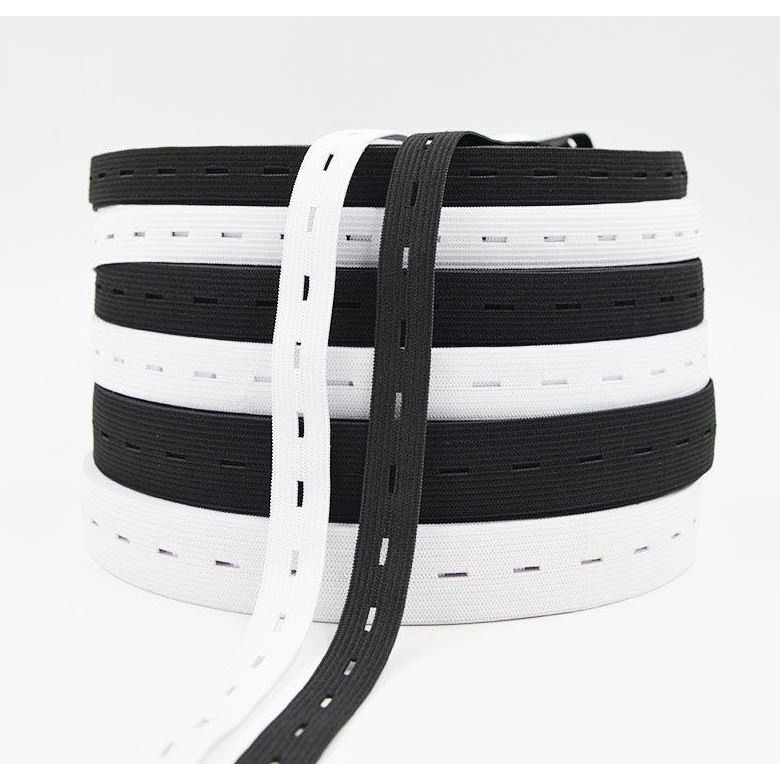 15/20/25/30mm Button Hole Ribbon Elastic Band Trim Buttonhole Pants Waist Adjustable Fabric DIY Sewing 纽扣可调节松紧带(2075L) - Image 3