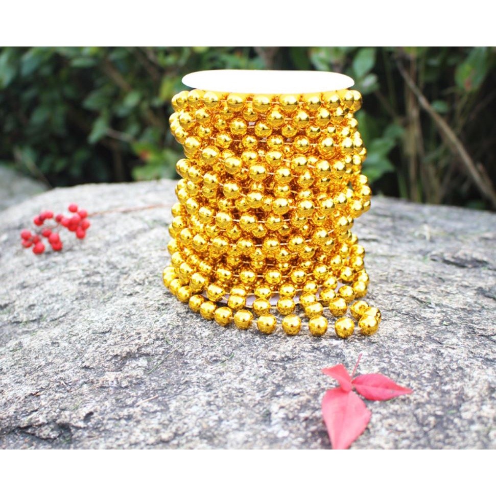 1yard 10mm Christmas Bead Chain Pendant Christmas Tree Decoration Pearl Beads Chain Ornament Christmas Decoration(1151L) - Image 2
