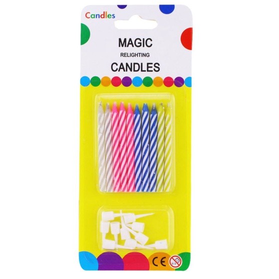 10 Pcs/lot Magic Relighting Candles Funny Tricky Birthday Eternal Blowing Candles Party Joke Birthday Cake Decors(358L) - Image 4