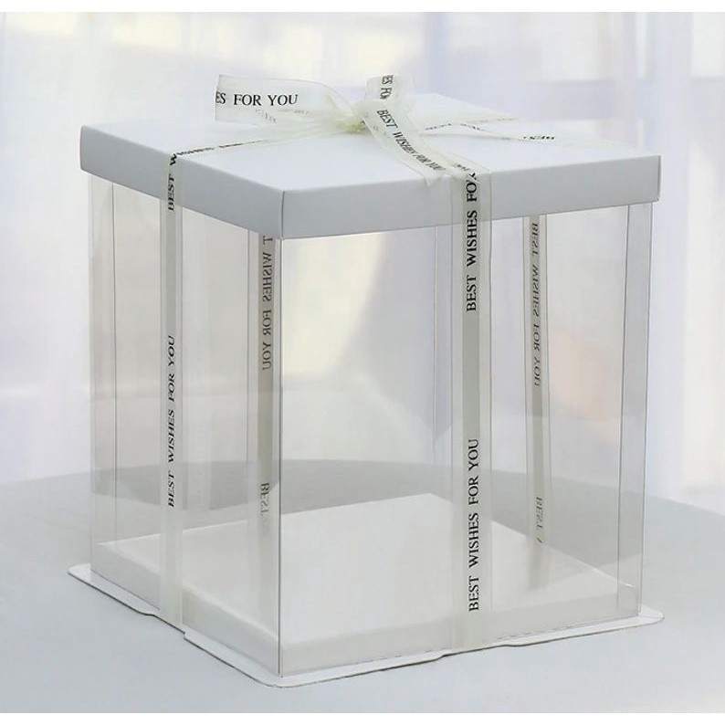 4/6/8/10/12inch White Paperboard Transparent cake box pvc flower packaging cake containers cake boxes(909L) - Image 18