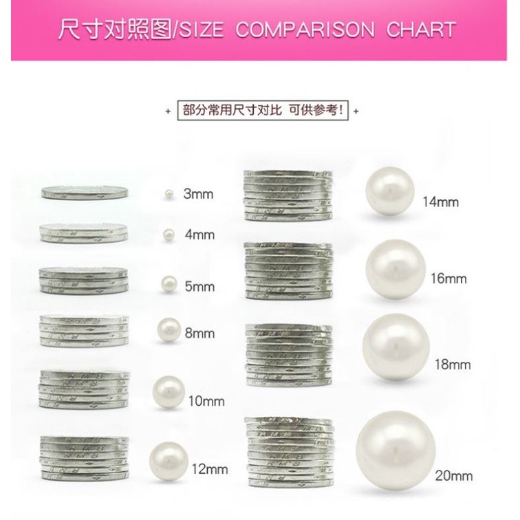 3/4/5/6/8/10/12/14/16mm Hole Ivory Round Imitation Plastic Pearl Spacer Loose Beads For Jewelry Access 直孔仿珍(1201L) - Image 4
