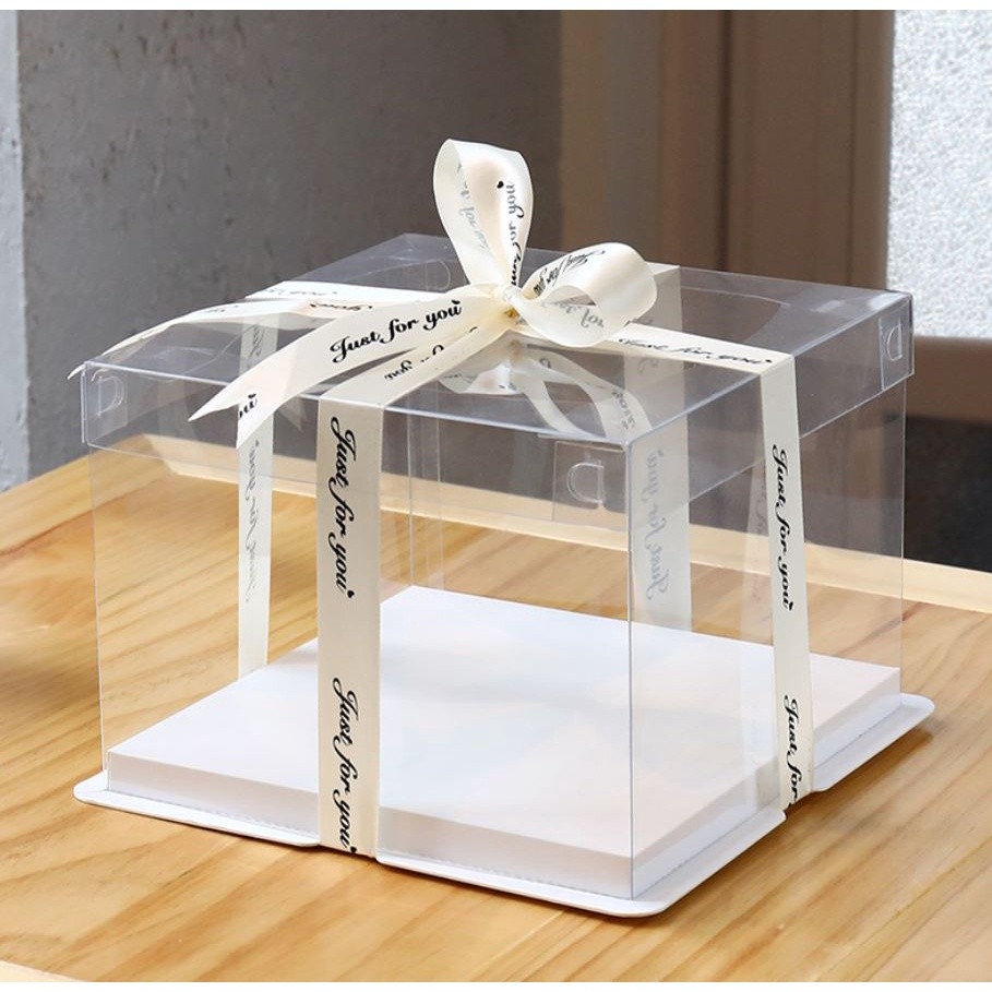 Creative Transparent Cake Boxes packaging Box Valentine Rose Bear Flower Cake Gift Box High-end Flip Cake Packing(907L) - Image 8