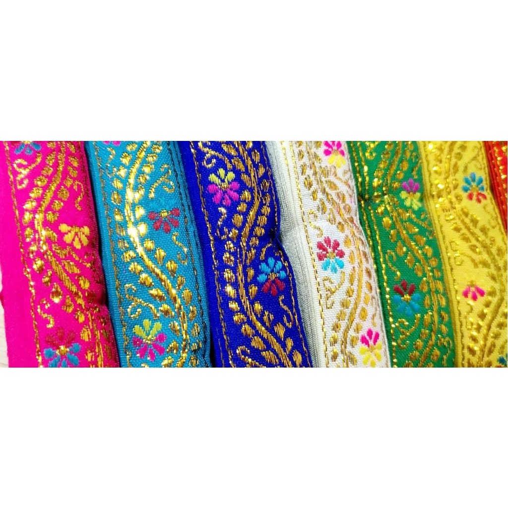 1yard Multicolor Braided Lace Trim Ribbon for Home Party Decoration DIY Clothes Sewing Accessories Lace 民族民族花边 (2077L) - Image 3