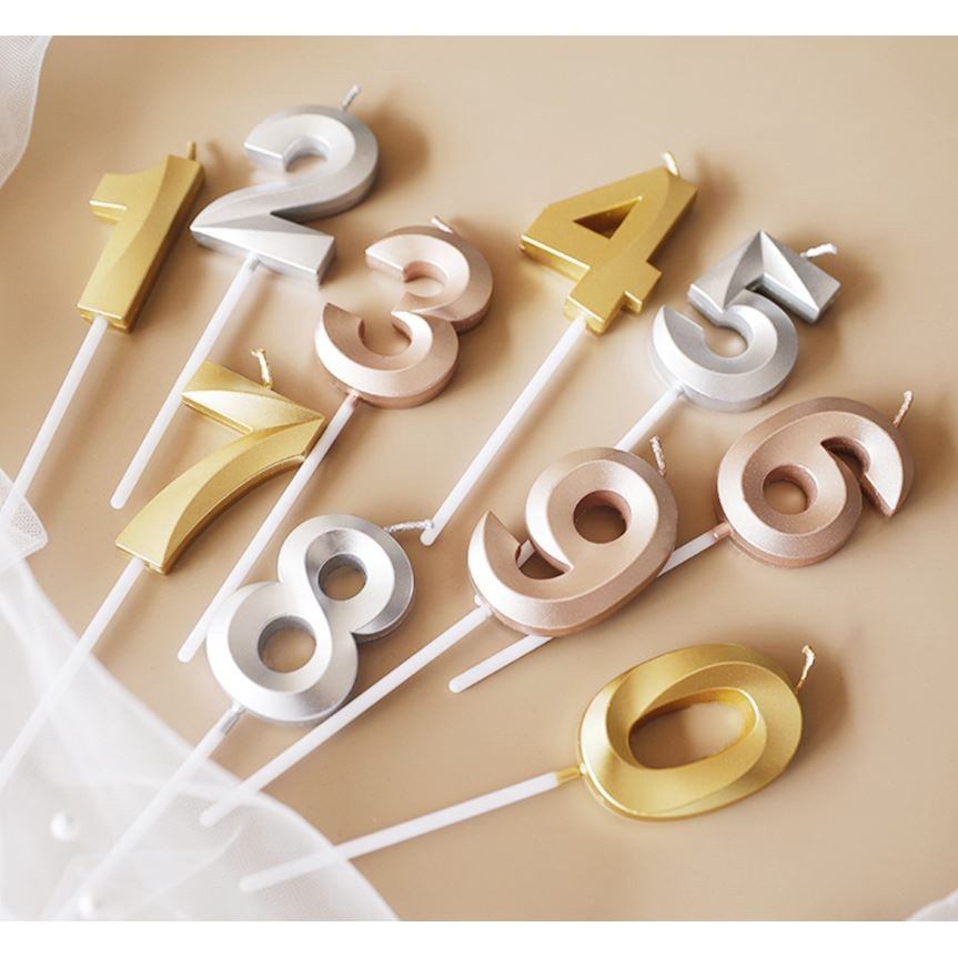 New 0 1 2 3 4 5 6 7 8 9 Cake Topper Kids Girls Boys Baby Party Supplies Decoration Colorful Birthda 数字蜡烛0-9金色钻石(2068L) - Image 8