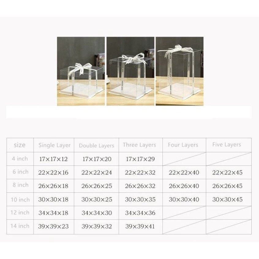 4/6/8/10/12inch Black And Base Transparent Rectangle Cake Box New Clear Gift Flower Cake Box Dustproof Packaging(906L) - Image 7