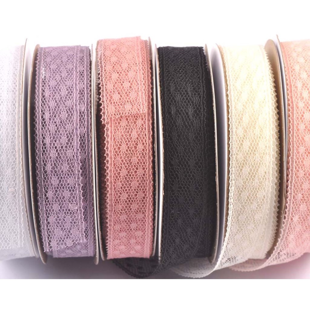 2yards Mesh Ribbon Lace Fabric Supplies For Headwear Trim Crafts Sewing Accessories Clothes DIY Wedding鲜花花束包装波点丝带(2067L) - Image 7