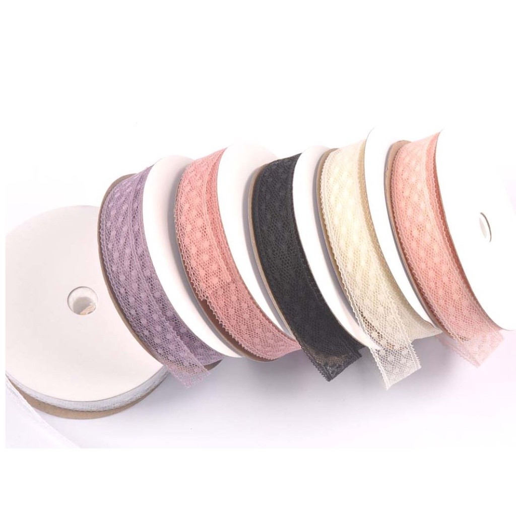 2yards Mesh Ribbon Lace Fabric Supplies For Headwear Trim Crafts Sewing Accessories Clothes DIY Wedding鲜花花束包装波点丝带(2067L) - Image 6