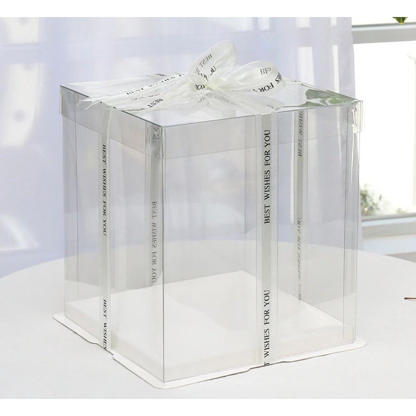Creative Transparent Cake Boxes packaging Box Valentine Rose Bear Flower Cake Gift Box High-end Flip Cake Packing(907L) - Image 10