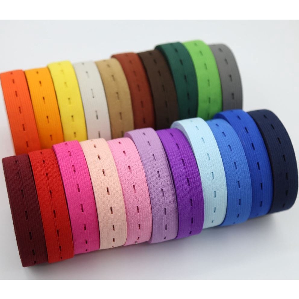 15/20/25/30mm Button Hole Ribbon Elastic Band Trim Buttonhole Pants Waist Adjustable Fabric DIY Sewing 纽扣可调节松紧带(2075L) - Image 8