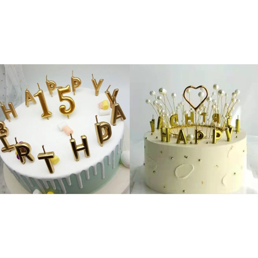 Happy Birthday Letter Cake Birthday Party Festival Supplies Lovely Birthday Candles for Kitchen Baking Gift(356L)