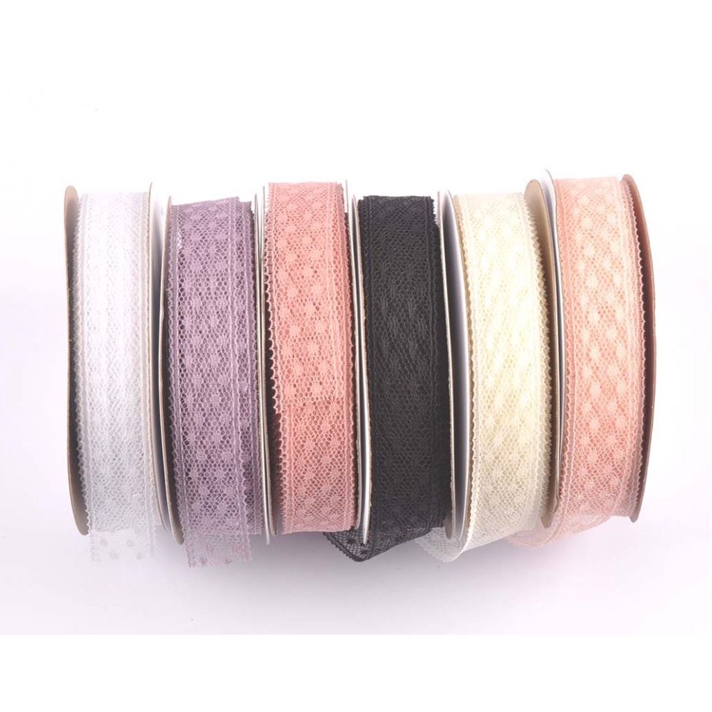 2yards Mesh Ribbon Lace Fabric Supplies For Headwear Trim Crafts Sewing Accessories Clothes DIY Wedding鲜花花束包装波点丝带(2067L) - Image 5