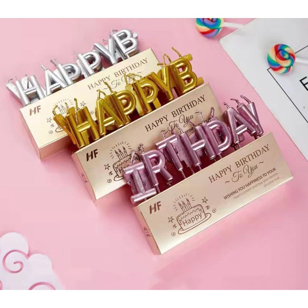Happy Birthday Letter Cake Birthday Party Festival Supplies Lovely Birthday Candles for Kitchen Baking Gift(356L) - Image 3