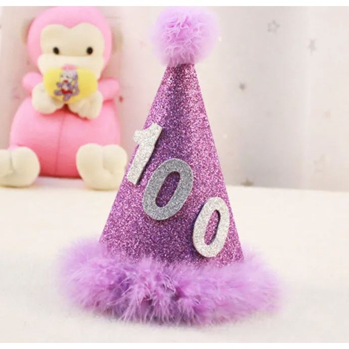 NEW Design Birthday Hat Gold Powder Cloth Hat Baby Girl Boy shower Birthday Cake Hat Party Props Children's Party(1634L) - Image 7