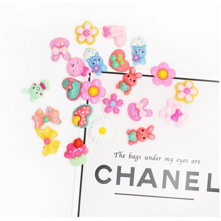 10pcs/lot Kawaii Cartoon Flatback Resin Cabochons Embellishments Flat Resins of Characters Fit Phone Deco Parts (1198L) - Image 6