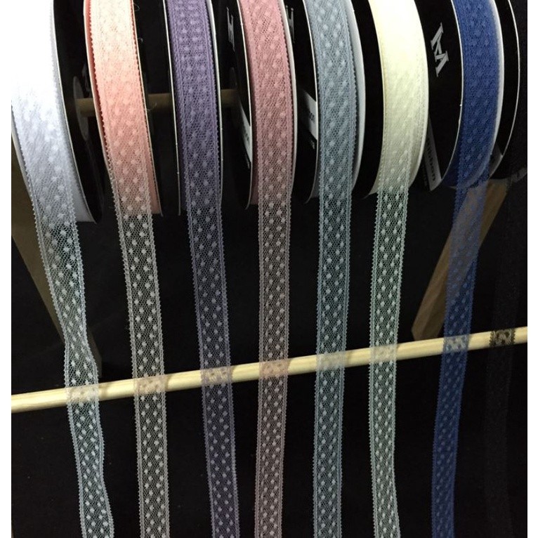 2yards Mesh Ribbon Lace Fabric Supplies For Headwear Trim Crafts Sewing Accessories Clothes DIY Wedding鲜花花束包装波点丝带(2067L)