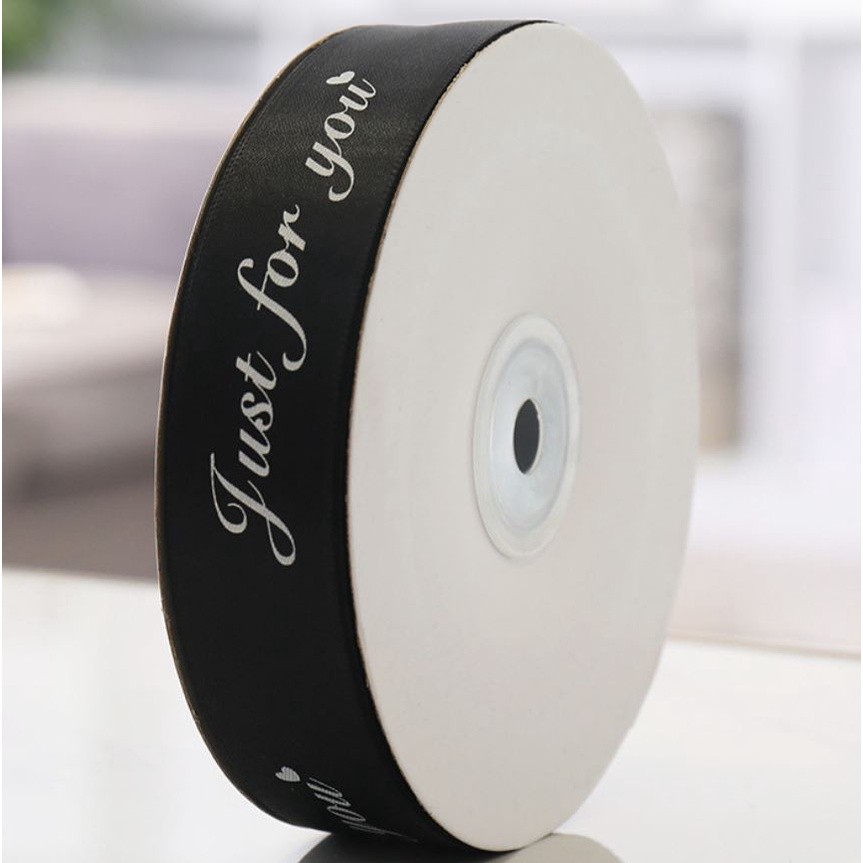 25MM 45M Just For You Printed Polyester Ribbon for Wedding Christmas Party Decorations DIY Bow Craft Ribbons (901L) - Image 6