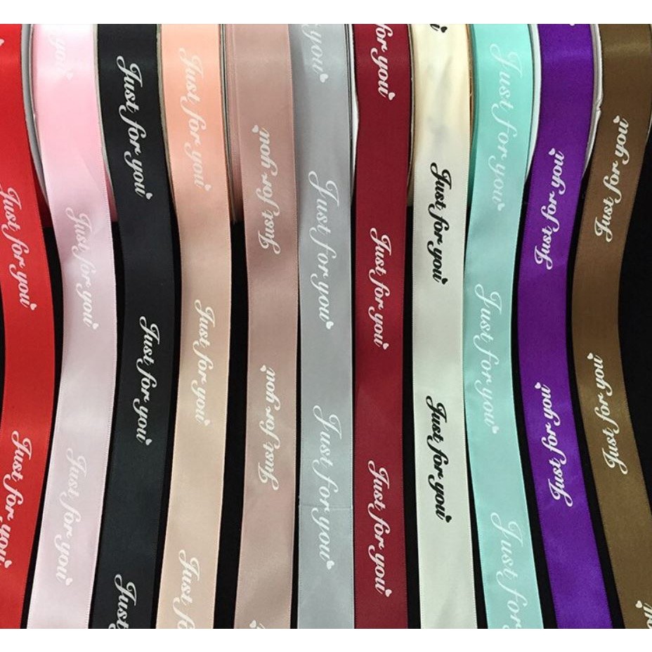 25MM 45M Just For You Printed Polyester Ribbon for Wedding Christmas Party Decorations DIY Bow Craft Ribbons (901L) - Image 3