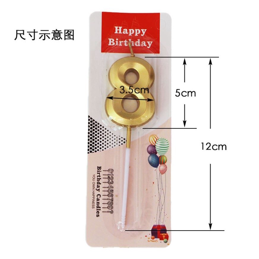 New 0 1 2 3 4 5 6 7 8 9 Cake Topper Kids Girls Boys Baby Party Supplies Decoration Colorful Birthda 数字蜡烛0-9金色钻石(2068L) - Image 6