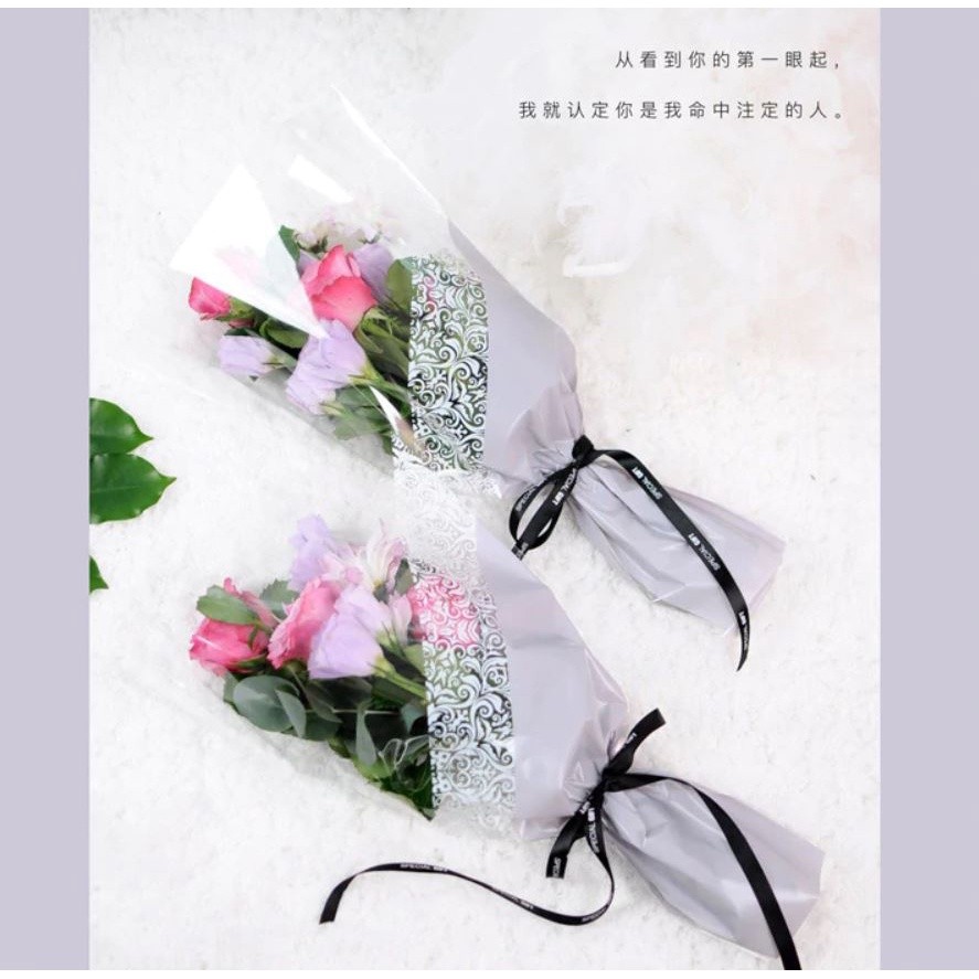 10pcs Rose Plastic Package Transparent Flower Bouquet Wrapping Paper Plastic Opp Bag Floral Packaging Bags (555L) - Image 5