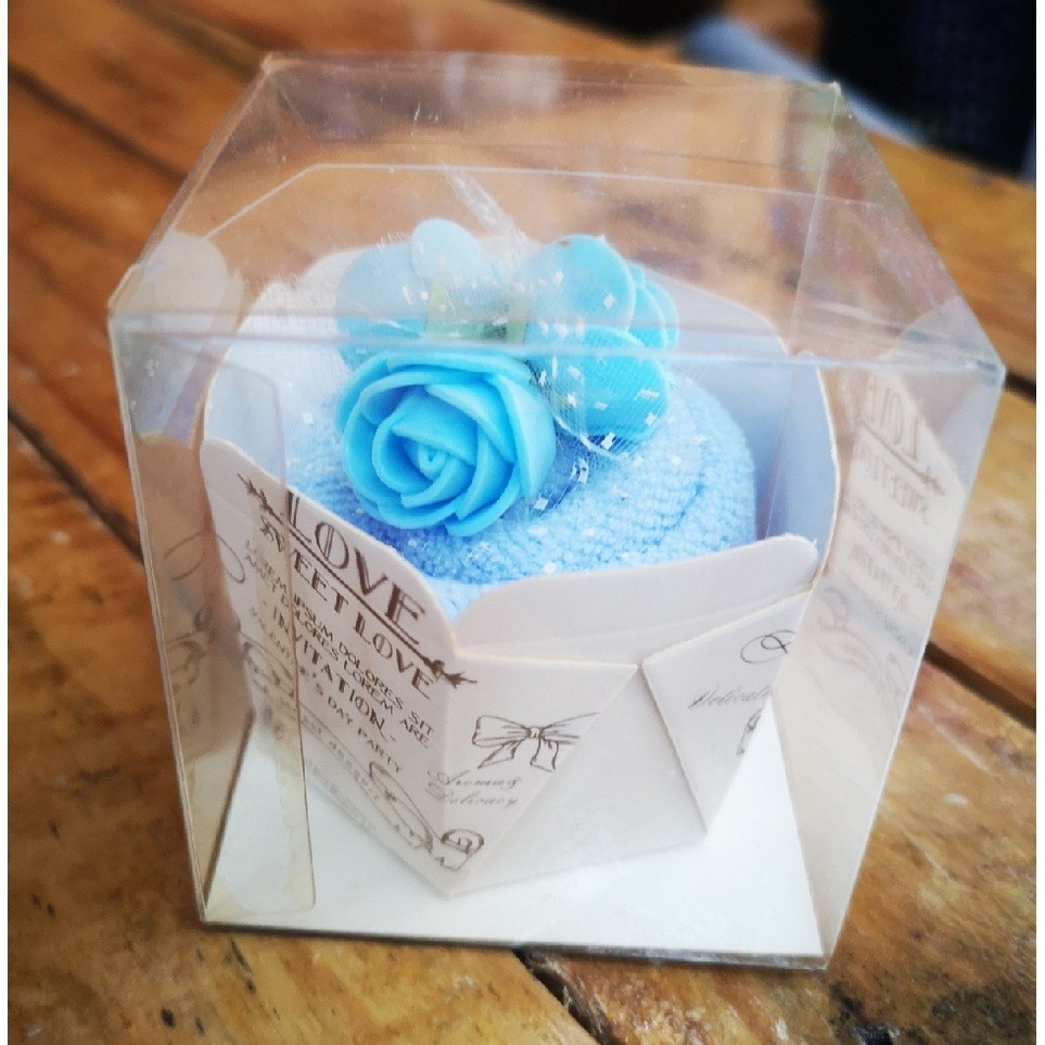 READY IN STOCK 20x20cm Creative Towels Flower Cup Cake Pack Cotton Hand Towels Face Washing Towel Party Gifts(193L) - Image 3