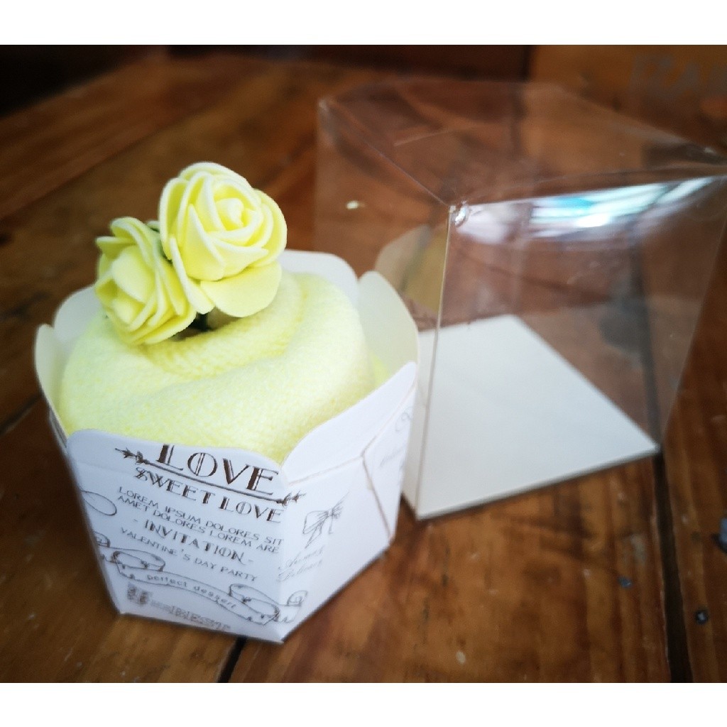 READY IN STOCK 20x20cm Creative Towels Flower Cup Cake Pack Cotton Hand Towels Face Washing Towel Party Gifts(193L) - Image 8