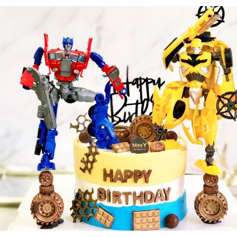 Transformers Anime Cartoon Figure Kawaii Bumblebee Optimus Prime Action Doll Car Model Children Toys Cake Decor (2121L)